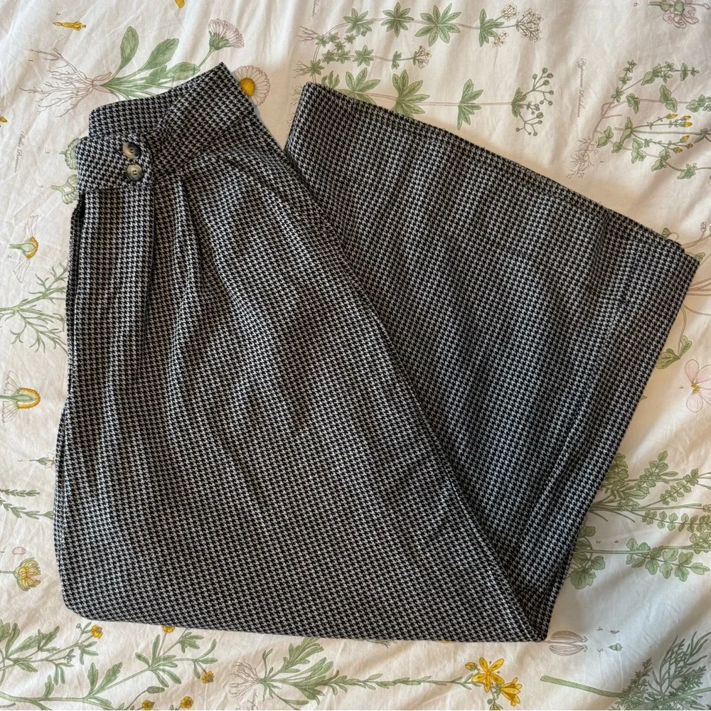 Free People Houndstooth Pants with Button Detail - Picture 1 of 9